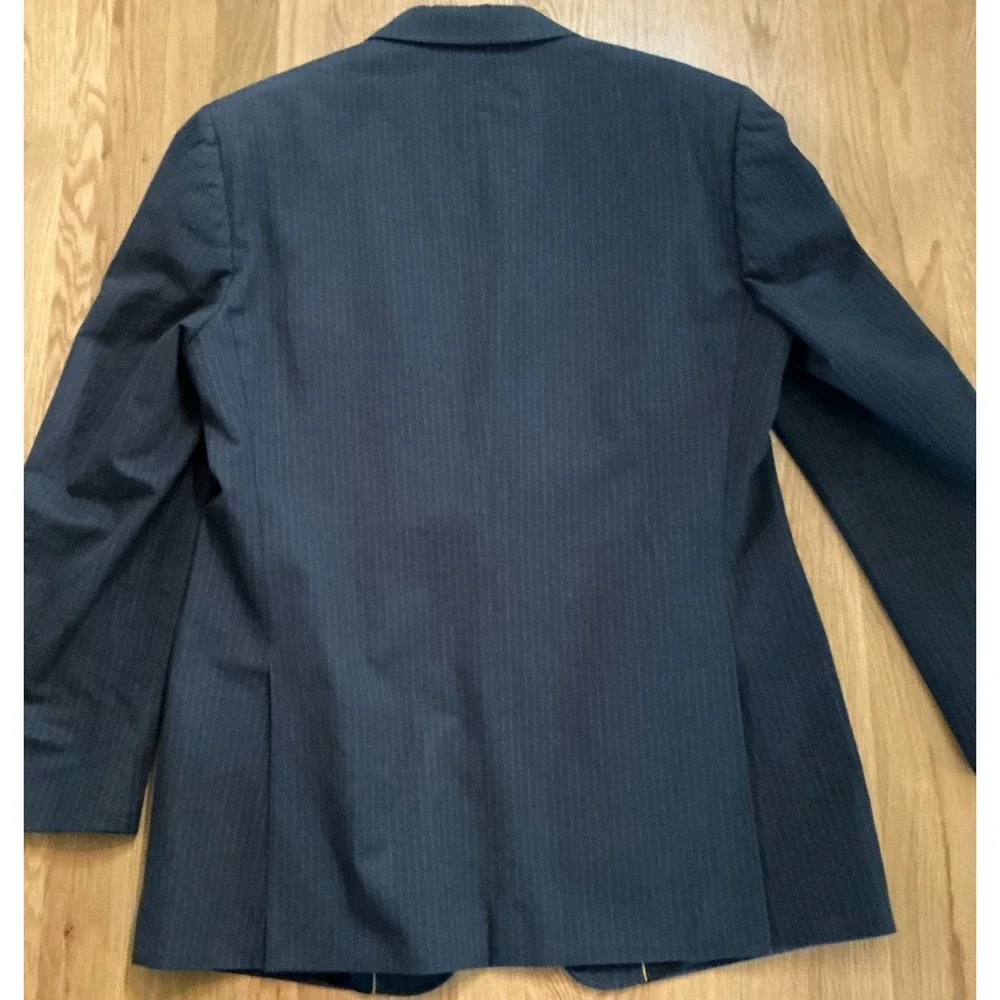 Banana Republic Navy Pinstripe Blazer Mens 42R Cotton Linen Sport Coat‎
